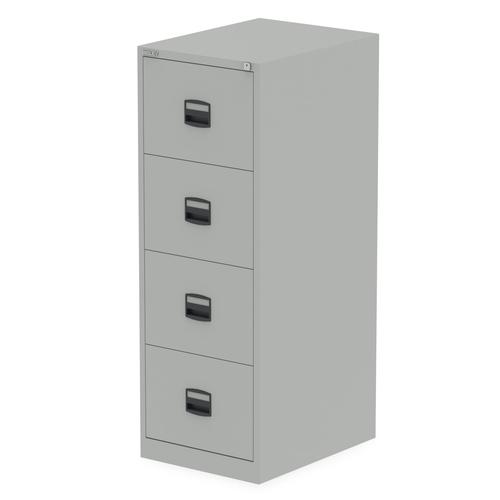 Qube by Bisley 4 Drawer Filing Cabinet Goose Grey
