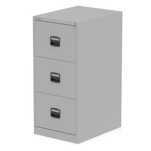 Qube by Bisley 3 Drawer Filing Cabinet Goose Grey BS0007