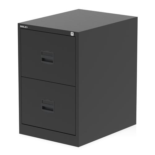 Qube by Bisley 2 Drawer Filing Cabinet Black BS0003