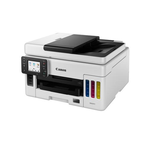 The MAXIFY GX7050 Inkjet Printer is ideal for businesses needing high volume, speedy and cost-effective daily colour printing. This compact 4-in-1 printer, for printing, scanning, faxing and copying, has a 600 sheet paper capacity, via two 250 sheet cassettes and a 100 sheet rear feeder. A highly economical multifunctional machine, keeping costs down with huge yields of up to 14,000 pages from a set of colour ink bottles or 6,000 pages from a black ink bottle. Switch to economy mode for great savings and print up to 1.5 times more pages. Speeds of 24 ipm in black and 15.5 ipm in colour. Business functions include faxing and also scanning to a USB, email or network folder, or assigning permissions to printer users.