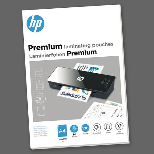 HP Premium Laminating Pouches A4 80 micron (Pack 100) 9123