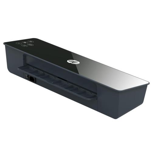 The high-quality HP Pro laminators have been developed for professional use in the commercial and private sector. These modern laminators in regal black and a high-quality glass surface impress with a particularly fast warm-up time of only 60 seconds and are suitable for cold as well as for hot laminating. The intuitive operation is done via an elegant touch panel, where the required temperature is selected based on the film thickness in microns.The practical and powerful backloaders laminate at a speed of up to 1,500 mm per minute with a film thickness of 80 microns. Depending on the version, the lamination of business cards up to DIN A3 documents is possible at a maximum film thickness of 250 microns.