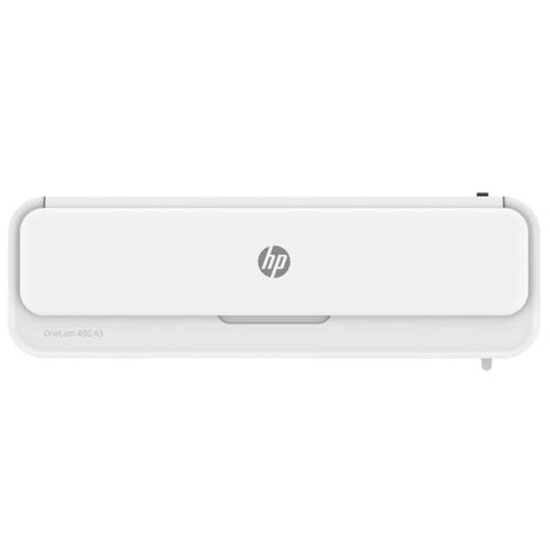 61233LM | The compact laminators from the HP OneLam series are designed for laminating hobby-work as well as for private household or office use and fit neatly on every desk. These modern laminators in white design are suitable for both hot and cold lamination and impress with an intuitive operation. A function button is used to easily set the appropriate temperature based on the film thickness (maximum 125 microns) and the device is ready for use in 2-4 minutes.