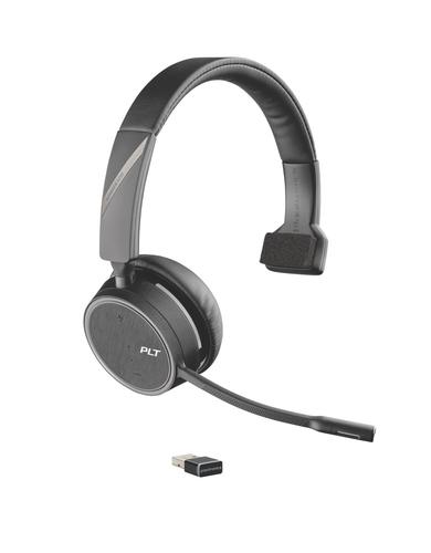 Poly Voyager 4210 UC Wireless Mono USB C Headset Bluetooth 4.1 32 Ohm Impedance 94 dB Sensitivity Boom Microphone Uni Directional