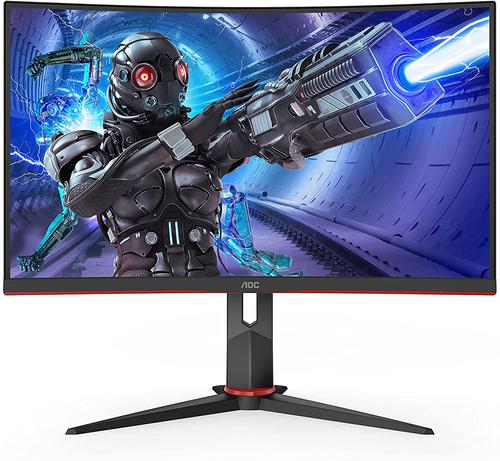 8AOC27G2ZU | 240Hz refresh rate, 0.5ms response time and low input lag enable the AOC C27G2ZU to provide a perfectly smooth performance. With its curved design, height adjustment and swivel ability, the monitor can be adjusted to individual needs. It comes with FreeSync Premium and G-Sync compatibility.