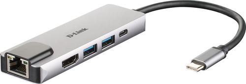 D Link 5in1 USB C Dock with HDMI Ethernet and Power Delivery