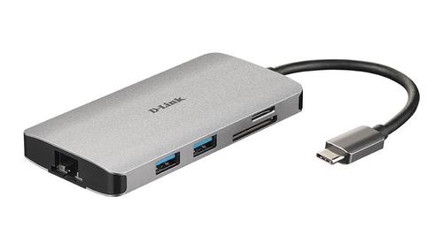 D Link 8in1 USB C Dock with HDMI Gigabit Ethernet Card Reader and Power Delivery
