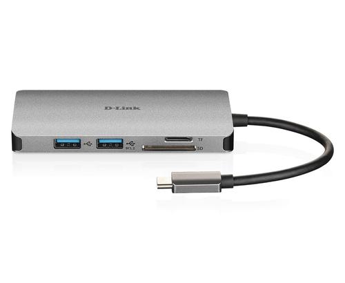 8DLDUBM610 | The DUB-M610 6-in-1 USB-C™ Hub with HDMI/Card Reader and Power Delivery lets you instantly add a second display, an SD card and microSD card reader, and two additional USB 3.0 ports to your computer.Where modern laptop designs are lacking in ports, D-Link’s DUB-M610 Hub allows you to easily upgrade your experience. Two USB 3.0 ports enable high-speed data transfer from phones and flash drives, or charging of portable devices. An HDMI port with up to Ultra HD 4K ensures optimal viewing pleasure and the SD/microSD dual card reader ensures your precious moments captured will forever be safe.