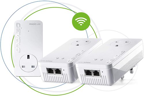 Devolo Magic 2 WiFi NEXT Whole Home WiFi Kit 2x LAN Pass Thru 3x Plugs Multi User MIMO Technology Plug and Play
