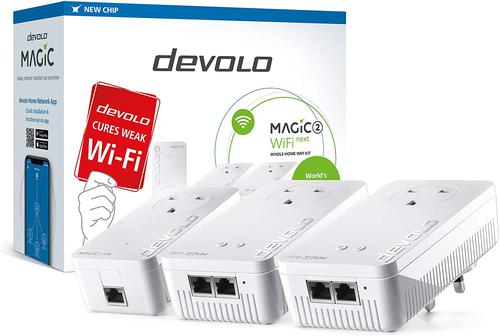 Devolo Mesh WiFi 2 Whole Home WiFi Kit Optimum Mesh Tri Band Additional Gigabit LAN Ports and Power Outlets