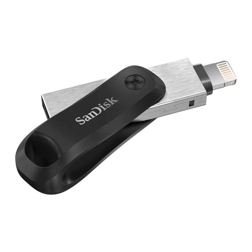 SanDisk 128GB iXpand USB3.0 Lightning Flash Drive Dual Purpose Swivel with Keyring Hole USB Memory Sticks 8SDIX60N128GGN6NE
