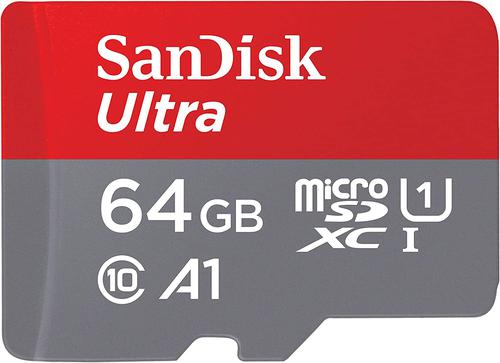 SanDisk 64GB Ultra A1 Memory Card UHSI MicroSDXC Plus Adapter Up to 120MBs  Read Speed