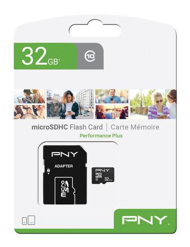 PNY 32GB Performance Plus Memory Card Class 10 MicroSDHC Plus Adapter Flash Memory Cards 8PNPSDU32G10PPLGE