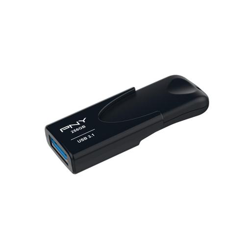 PNY Attache 4 256GB USB Type A 3.1 Gen 1 Flash Drive Black Max Sequential Read Speed of up to 80MBs and Write Speed of up to 20MBs