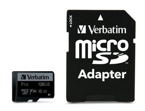 Verbatim Pro microSDXC Memory Card Class 3 128GB 47044 VM47044 Buy online at Office 5Star or contact us Tel 01594 810081 for assistance