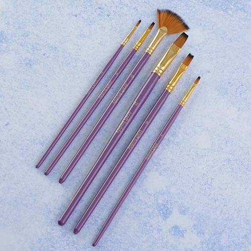 12167CB | This handy set of 6 brushes from Craft Buddy can be used for all sorts of crafts. From painting with watercolour, oil or acrylic paints, sealing Crystal Art, to fine detailing for embellishments. With a range of width and coverage, these brushes will cover it all!  To clean your brushes, simply wash them in warm water and rub between your fingers. Let air dry laid flat. 