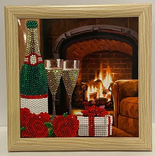 This picture frame is designed to be used with Craft Buddy Crystal Art Cards, 18x18cm. Crystal Art Card is not included. Picture frame material is plastic, size is 21cm x 21cm. 
