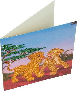 Crystal Art Simba and Nala 18 x 18cm Card CCK-DNY802 Craft Materials and Kits 10292CB