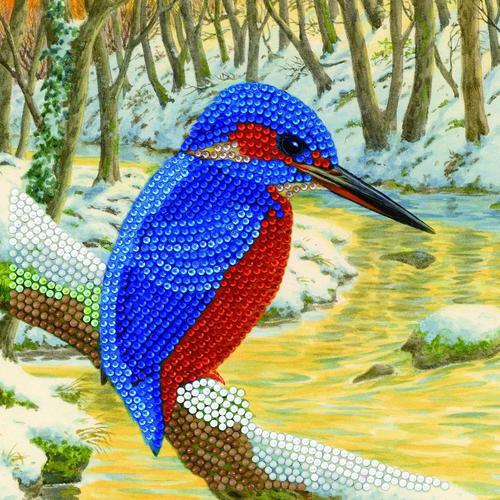 Crystal Art Kingfisher 18 x 18cm Card CCK-A66 Craft Materials and Kits 10257CB