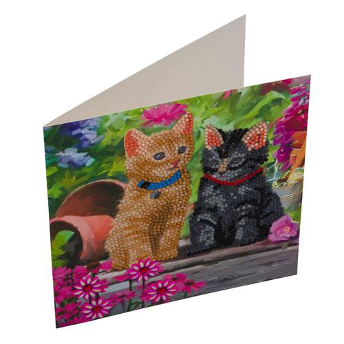 Crystal Art Cat Friends 18 x 18cm Card CCK-A53 Craft Buddy