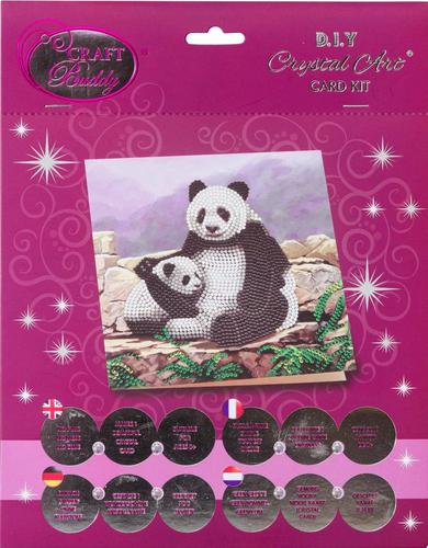 Crystal Art Panda 18 x 18cm Card CCK-A44 Craft Materials and Kits 10222CB