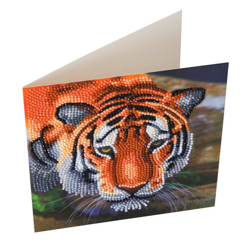 Crystal Art Tiger 18 x 18cm Card CCK-A40 Craft Materials and Kits 10215CB