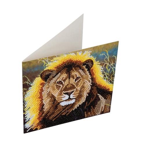 Crystal Art Resting Lion 18 x 18cm Card CCK-A13 Modelling 10187CB