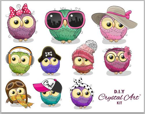 10110CB | This set of 10 Owl themed stickers can be peeled off and stuck onto any craft project, card, home decor etc!Stickers measure approximately 8-10cm and each one takes around 20-25 minutes to complete.