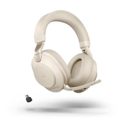 Jabra Evolve 2 85 Bluetooth 5.0 Stereo Hybrid Active Noise Cancellation Headset DSP Function Microsoft Teams Certified Beige