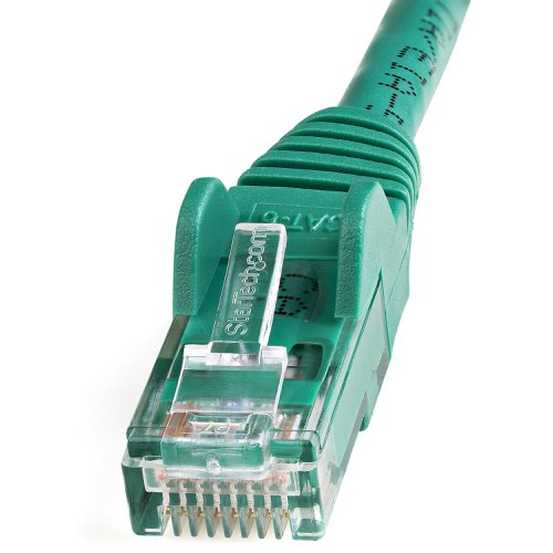 StarTech.com 100ft Green CAT6 Gigabit Ethernet 650MHz 100W PoE RJ45 UTP Network Patch Cable Snagless Network Cables 8STN6PATCH100GN