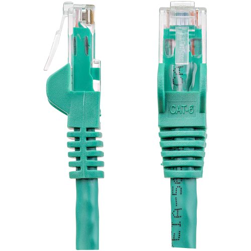 StarTech.com 100ft Green CAT6 Gigabit Ethernet 650MHz 100W PoE RJ45 UTP Network Patch Cable Snagless Network Cables 8STN6PATCH100GN