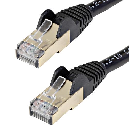 StarTech.com 2m CAT6a Ethernet 10 Gigabit Shielded Snagless RJ45 100W PoE Patch Network Cable with Strain Relief Wiring is UL Certified  8ST6ASPAT2MBK