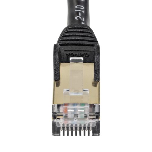 StarTech.com 2m CAT6a Ethernet 10 Gigabit Shielded Snagless RJ45 100W PoE Patch Network Cable with Strain Relief Wiring is UL Certified Network Cables 8ST6ASPAT2MBK