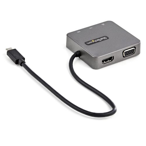 StarTech.com USB C Multiport Adapter Mini Dock USB C to 4K HDMI or 1080p VGA Video 10Gbps USB GbE Portable Travel Laptop Dock AV Cables 8STDKT31CHVL