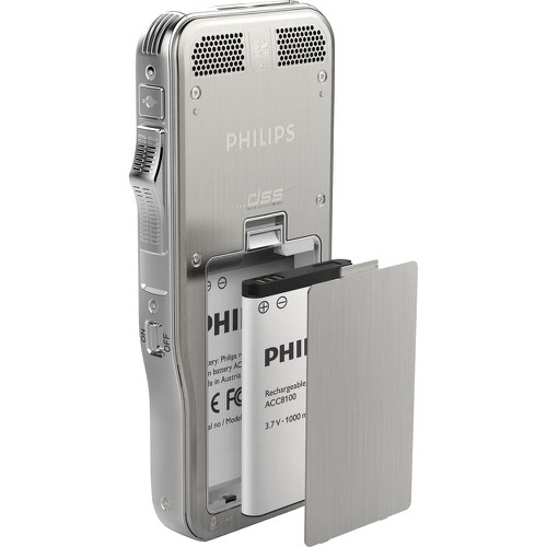 With the ACC8100 Philips Rechargeable Li-ion Battery you can record even longer on your Philips DPM8000, DPM7000, or DPM6000 series dictation recorder. No more buying of disposable batteries is needed. Li-ion batteries can store a large amount of energy in a small, lightweight package.