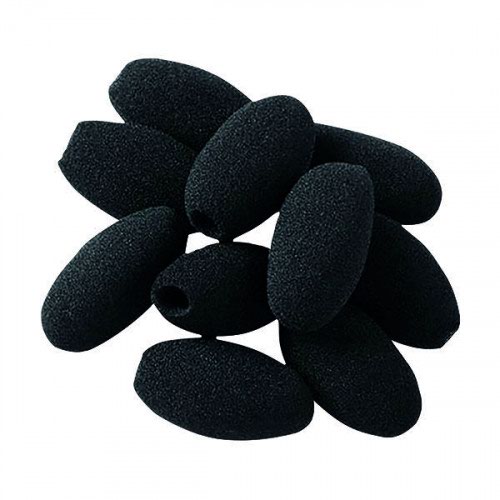 A black foam microphone cover designed to fit with Jabra GN2000 headsets. This pack contains 10 microphone covers.
