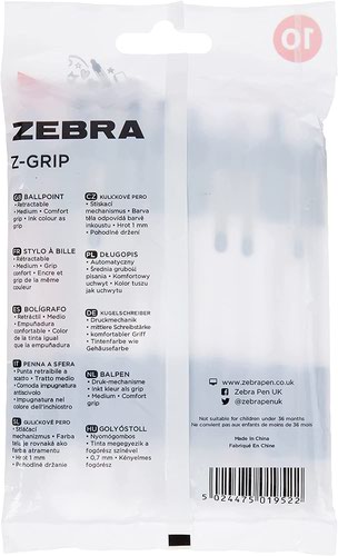 Zebra Z-Grip Retractable Ballpen Blue (Pack 10) 1952