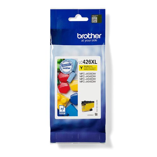 BRLC426XLY | Looking for a cartridge that offers effortless performance every time you print? The Brother yellow LC426XLY Ink Cartridge, with colour fade resistant properties guarantees smooth, reliable and top quality printouts from your first to your last print. Our perfectly balanced inks ensure your printer stays working at its best. Brother consider the environmental impact at every stage of your ink cartridge life cycle, reducing waste at landfill. All our hardware and ink cartridges are built to have as little impact on the environment as possible. Genuine Brother LC426XLY ink cartridge - worth it every time