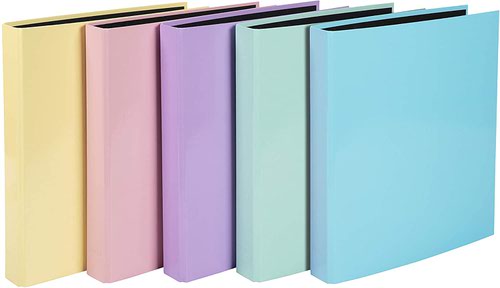 Aquarel Ringbinder Plastic Coated 2 Ring 25mm Assorted Pastels (Pack 10) 54560E 86563EX Buy online at Office 5Star or contact us Tel 01594 810081 for assistance