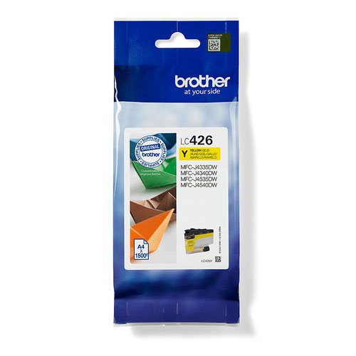BRLC426Y | Looking for a cartridge that offers effortless performance every time you print? The Brother yellow LC426Y Ink Cartridge, with colour fade resistant properties guarantees smooth, reliable and top quality printouts from your first to your last print. Our perfectly balanced inks ensure your printer stays working at its best. Brother consider the environmental impact at every stage of your ink cartridge life cycle, reducing waste at landfill. All our hardware and ink cartridges are built to have as little impact on the environment as possible.  Genuine Brother LC426Y ink cartridge - worth it every time