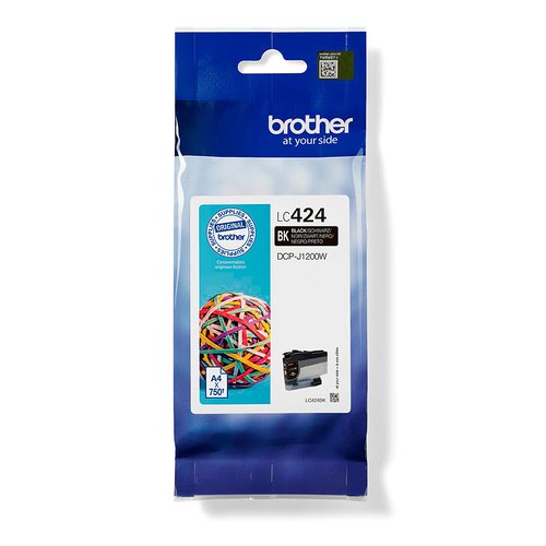 BRLC424BK | Looking for a cartridge that offers effortless performance every time you print? The Brother black LC424BK Ink Cartridge, with colour fade resistant properties guarantees smooth, reliable and top quality printouts from your first to your last print. Our perfectly balanced inks ensure your printer stays working at its best. Brother consider the environmental impact at every stage of your ink cartridge life cycle, reducing waste at landfill. All our hardware and ink cartridges are built to have as little impact on the environment as possible. Genuine Brother LC424BK ink cartridge - worth it every time