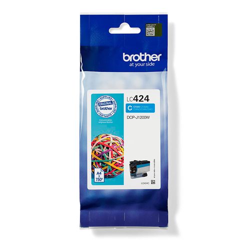 BRLC424C | Looking for a cartridge that offers effortless performance every time you print? The Brother cyan LC424C Ink Cartridge, with colour fade resistant properties guarantees smooth, reliable and top quality printouts from your first to your last print. Our perfectly balanced inks ensure your printer stays working at its best. Brother consider the environmental impact at every stage of your ink cartridge life cycle, reducing waste at landfill. All our hardware and ink cartridges are built to have as little impact on the environment as possible.  Genuine Brother LC424C ink cartridge - worth it every time