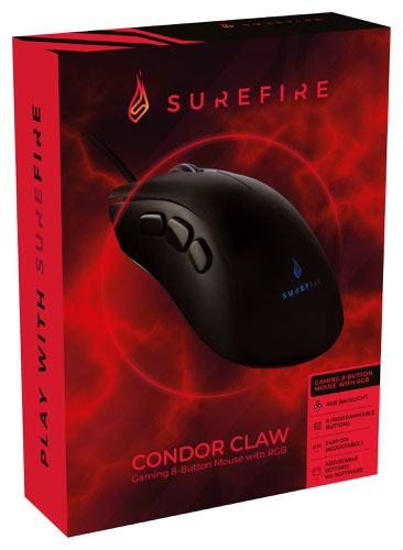 Verbatim SureFire Condor Claw Gaming Mouse Right-hand Optical USB Type-A 6400 DPI 6000 fps Black 48816