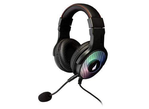 SUF48822 | The SureFire Harrier 360 Surround Sound USB Gaming Headset with 7.1 virtual stereo surround sound has RGB lighting and a detachable microphone. It is universally compatible and has a lightweight design with large, soft leatherette ear pads, adjustable padded headband, and a detachable and flexible boom microphone. Mute, volume, and lighting controls are via the on cable remote control. Detachable and flexible boom microphone. Wide frequency response and low signal to noise ratio. System Requirements: USB-A port Windows 10, 8, 7 Mac OS X 10.5 or higher.