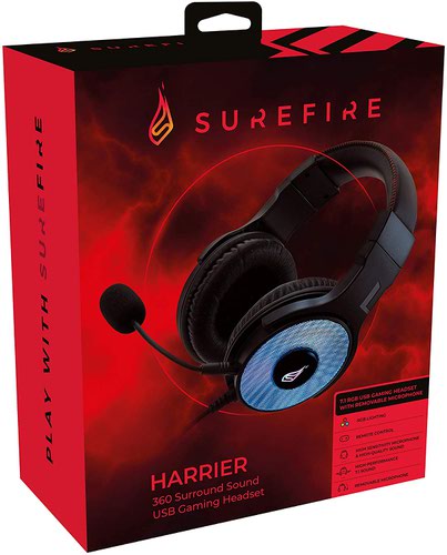 SureFire Harrier 360 Surround Sound USB Gaming Headset 48822 - SUF48822