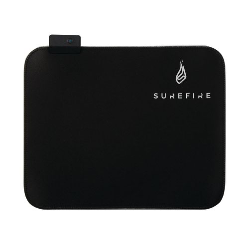 VER48812 | The SureFire Silent Flight RGB-320 Gaming Mouse Pad has RGB LED illuminated edges which can be perfectly tuned for your gaming set up.The multicolour lighting can be controlled without installing software – just select one of the 14 modes available and get into the action! The Silent Flight Mouse Pad will even memorize the brightness and mode of RGB light for your next time use. Delivering ultimate precision and complete in-game control, the Silent Flight Gaming Mouse Pad is optimised for all sensitivity settings for both optical and laser mice sensors. The pad’s micro-textured surface provides the ideal balance of control and speed and its anti-slip rubberized base guarantees a rock-solid grip during those most intense action-packed gaming sessions.