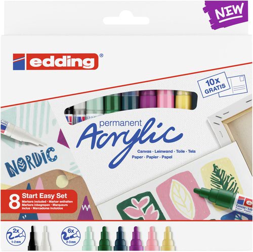 edding 8S Acrylic Marker Easy Starter Set Nordic 4-SES8N