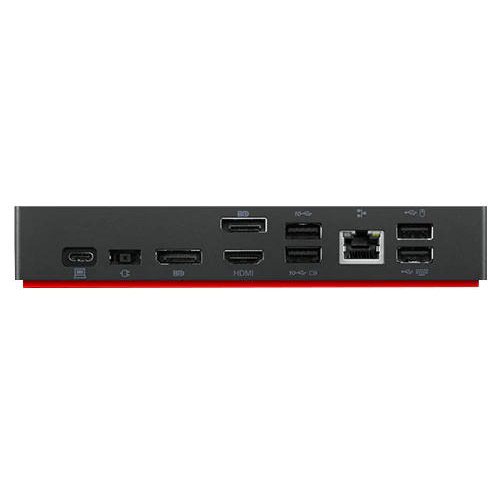8LEN40AY0090 | The ThinkPad Universal USB-C Dock is a welcome innovation docking solution that takes users beyond tradition and into the realm of limitless potential. Experience universal compatibility with dynamic power charging of up to 100w to notebooks***, Automated firmware updates, Next-level plug-and-play. Everything you'd want from the future of docking is here. It’s perfect for mixed PC environments too, giving users the freedom to connect any USB Type C industry standard Notebooks** ****: DISCLAIMER Lenovo USB-C & Thunderbolt Docks function with notebooks that support industry standard USB-C Alt-Mode or Thunderbolt protocols through their Type C port.  Lenovo USB-C and Thunderbolt Docks support additional features, such as MAC address passthrough, WOL and mirrored power button, on most Lenovo ThinkPad notebooks, but these features may not be available on certain other Lenovo notebooks or non-Lenovo branded notebook systems. *** ThinkPad Universal USB-C Dock can charge a Notebook up to 100W with a 135W Slim Tip power adapter (sold separately, Option PN:4X20Q88539~4X20Q88553 ) connected to the Dock.