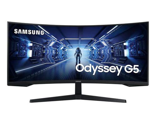 Samsung Odyssey G55T 34 Inch 3440 x 1440 Pixels UltraWide Quad HD Resolution HDMI DisplayPort LED Curved Gaming Monitor