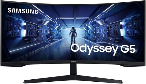 Samsung G Series C34G55TWWU 34 Inch 3440 x 1440 Pixels UltraWide Quad HD Resolution 1ms Response Time HDMI DisplayPort Monitor